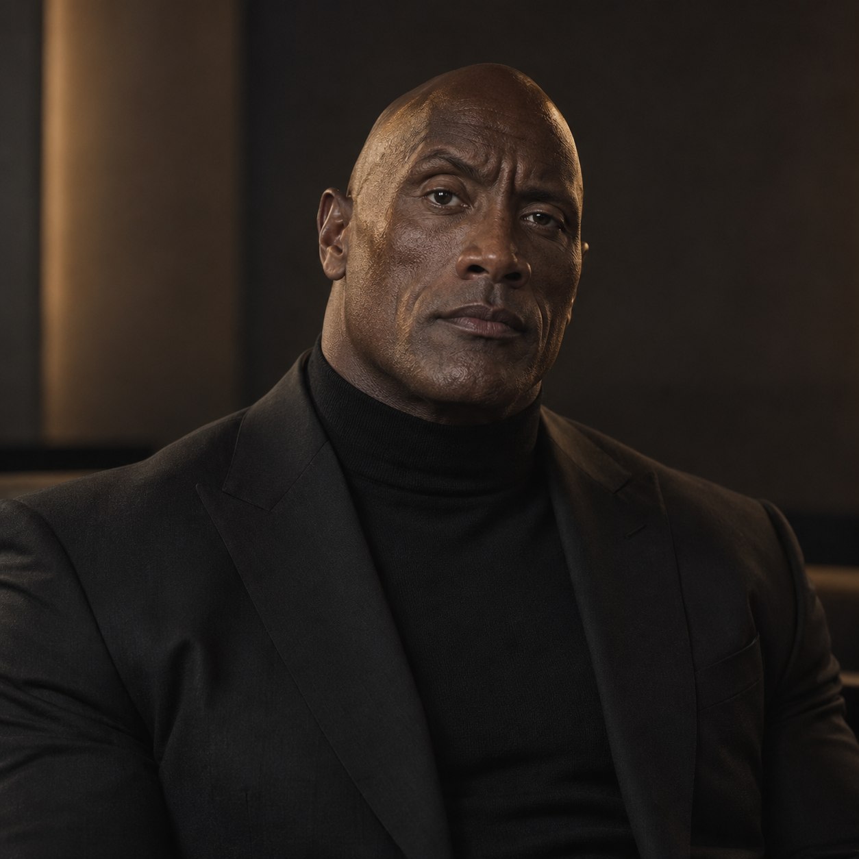 AI parody studio portrait of the fictional Black Rock chairman